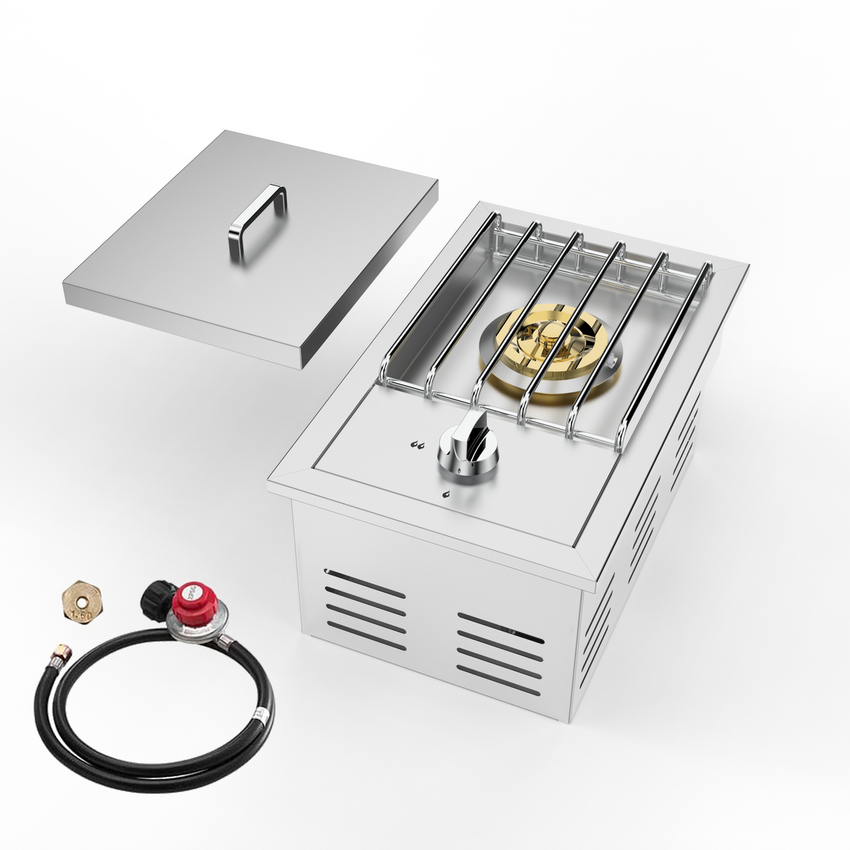 Single Grilling Side Burner with 15,000 BTU - Stainless Steel