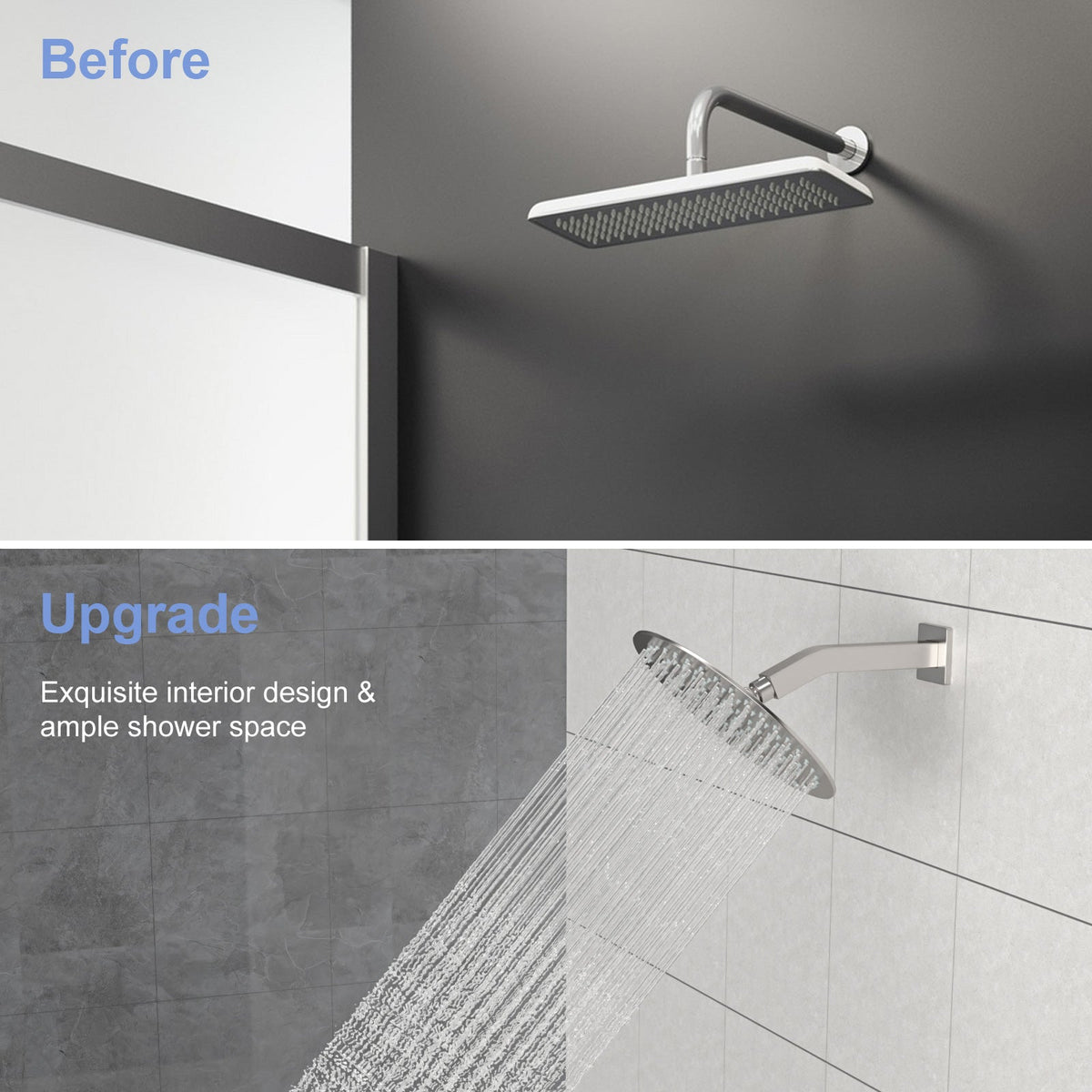 Brushed Nickel Shower Arm with Flange