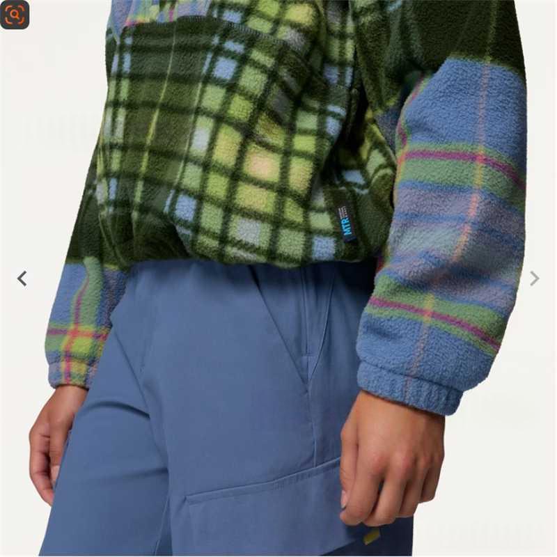 Women's Loose-Fit Plaid Long-Sleeve Stand-Neck Sweatshirt