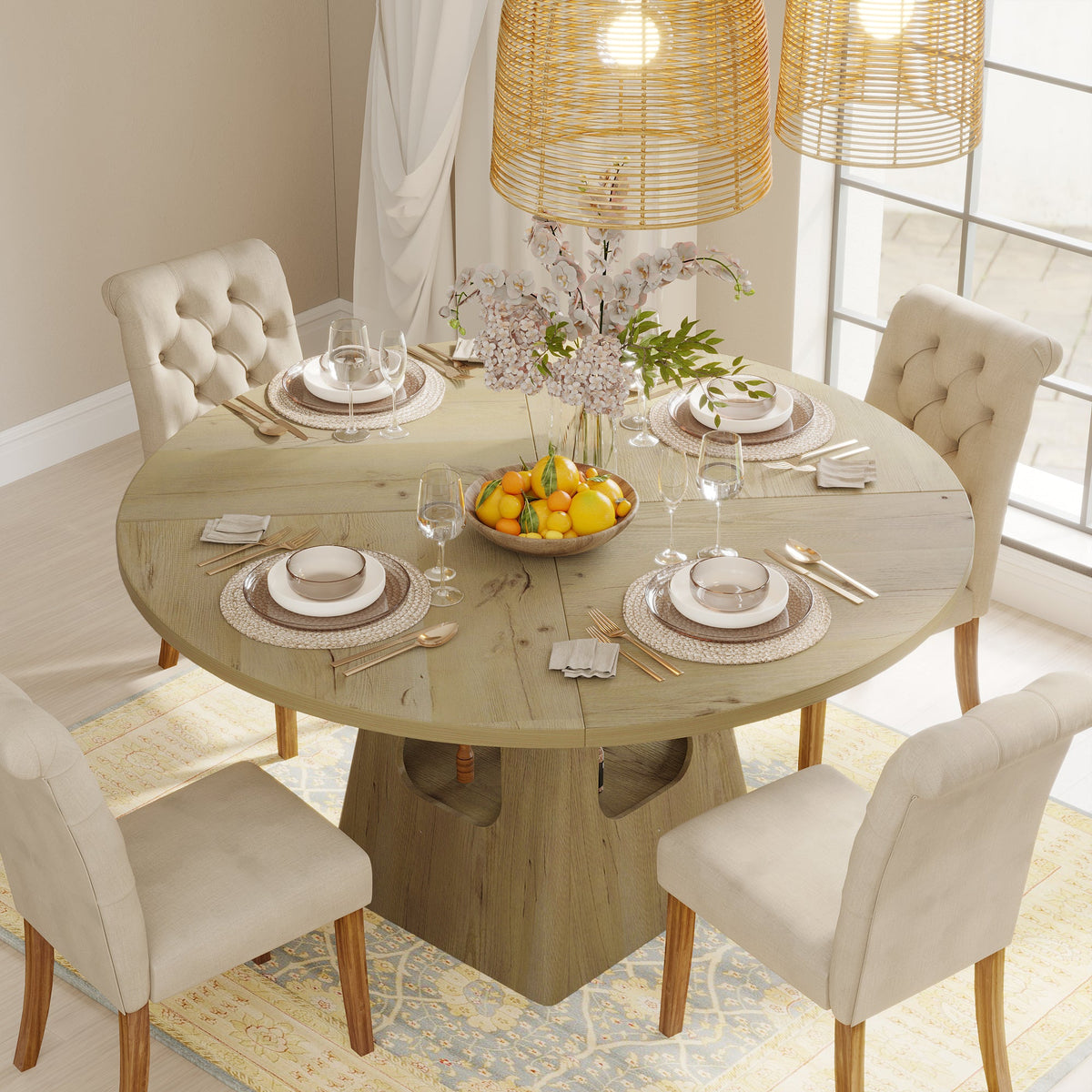 Round Dining Table for 4-6
