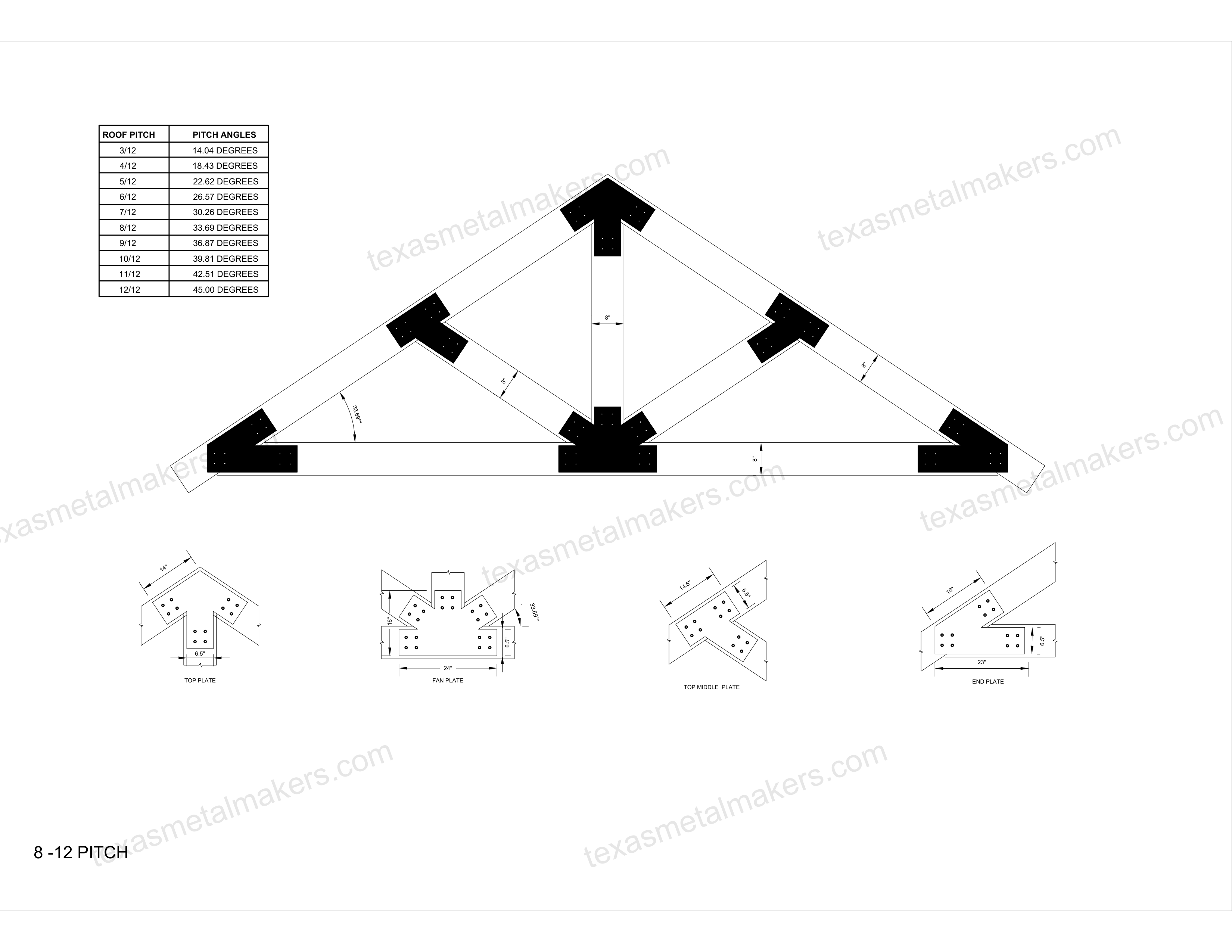Structural Design Timber Truss Brackets for 8x8 Posts, 8" Timber Truss Bracket