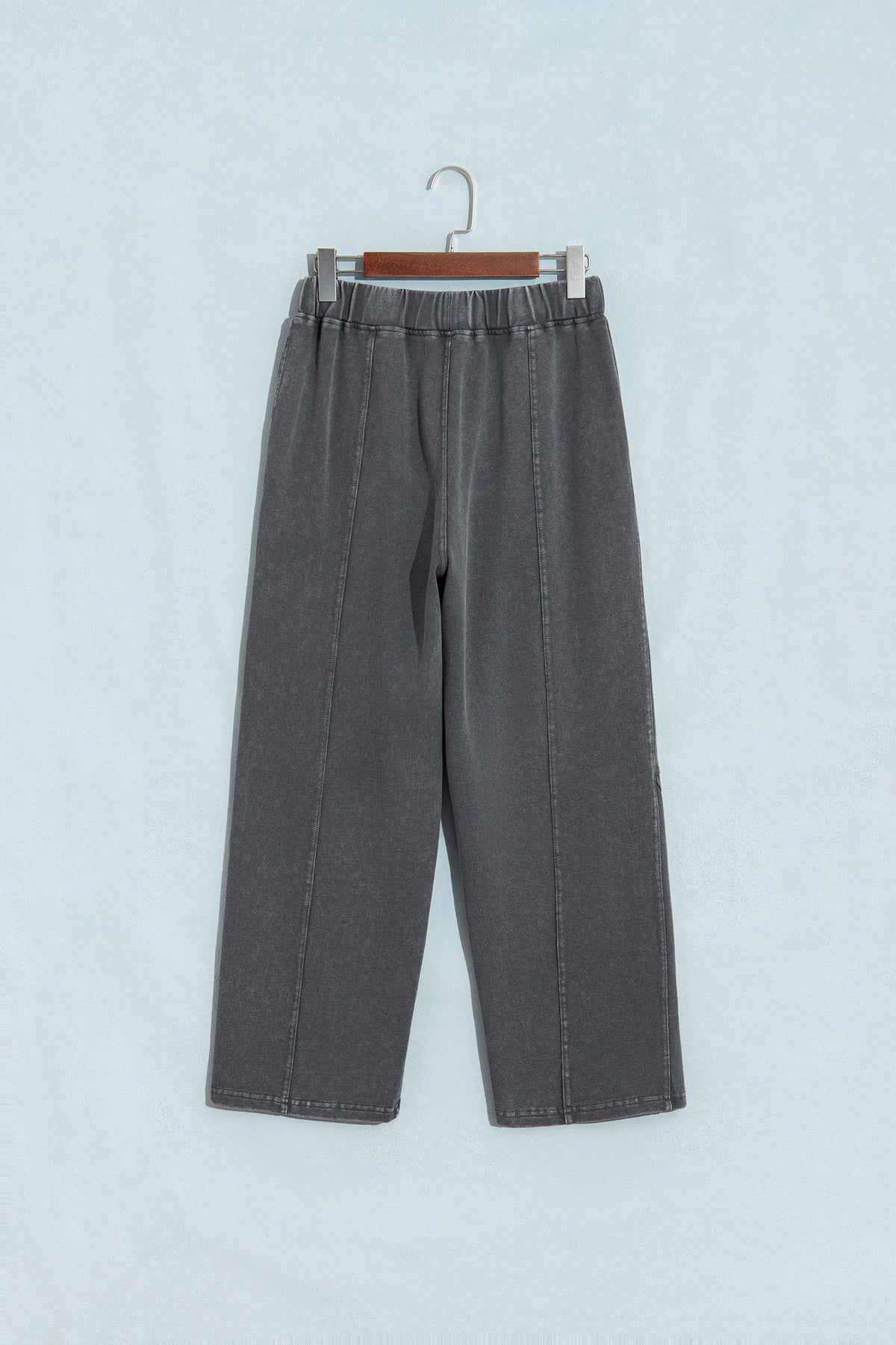 Lola Mineral Wash Seam Detail Elastic Waist Barrel Pants