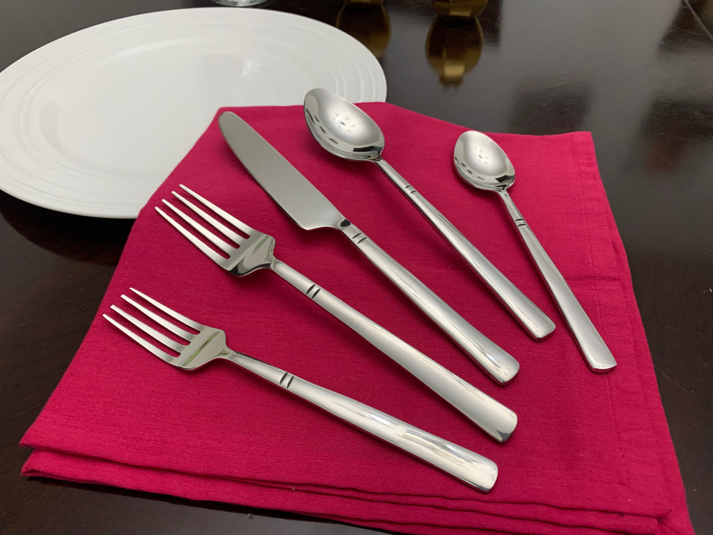 Vibhsa Modern Flatware set of 20 Pieces Silver Stainless Steel