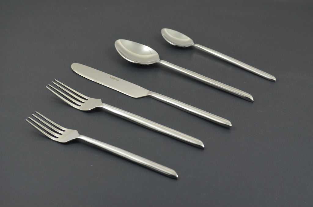 Vibhsa Flatware set of 20 Pieces Silver Design Unique Handle Stainless Steel