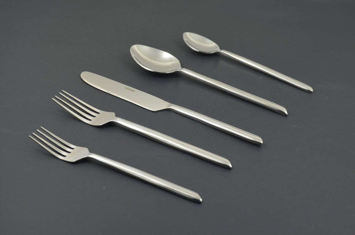 Vibhsa Flatware set of 20 Pieces Silver Design Unique Handle Stainless Steel