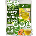 FreshDrinkUS, Premium 75 Papaya Leaf Tea Bags, 100% Natural & Pure from Papaya Leaves. Loose Leaf Papaya Herbal Tea. Made with Natural Material Tea Bags. No Sugar, No Caffeine, No Gluten, Vegan.
