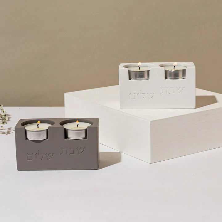 Concrete Sabbath Candle Holders – Cube Series