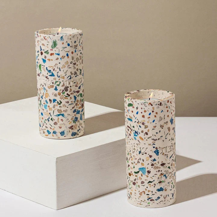 Shabbat Candle Holder Pair in Terrazzo – Terrazzo Series