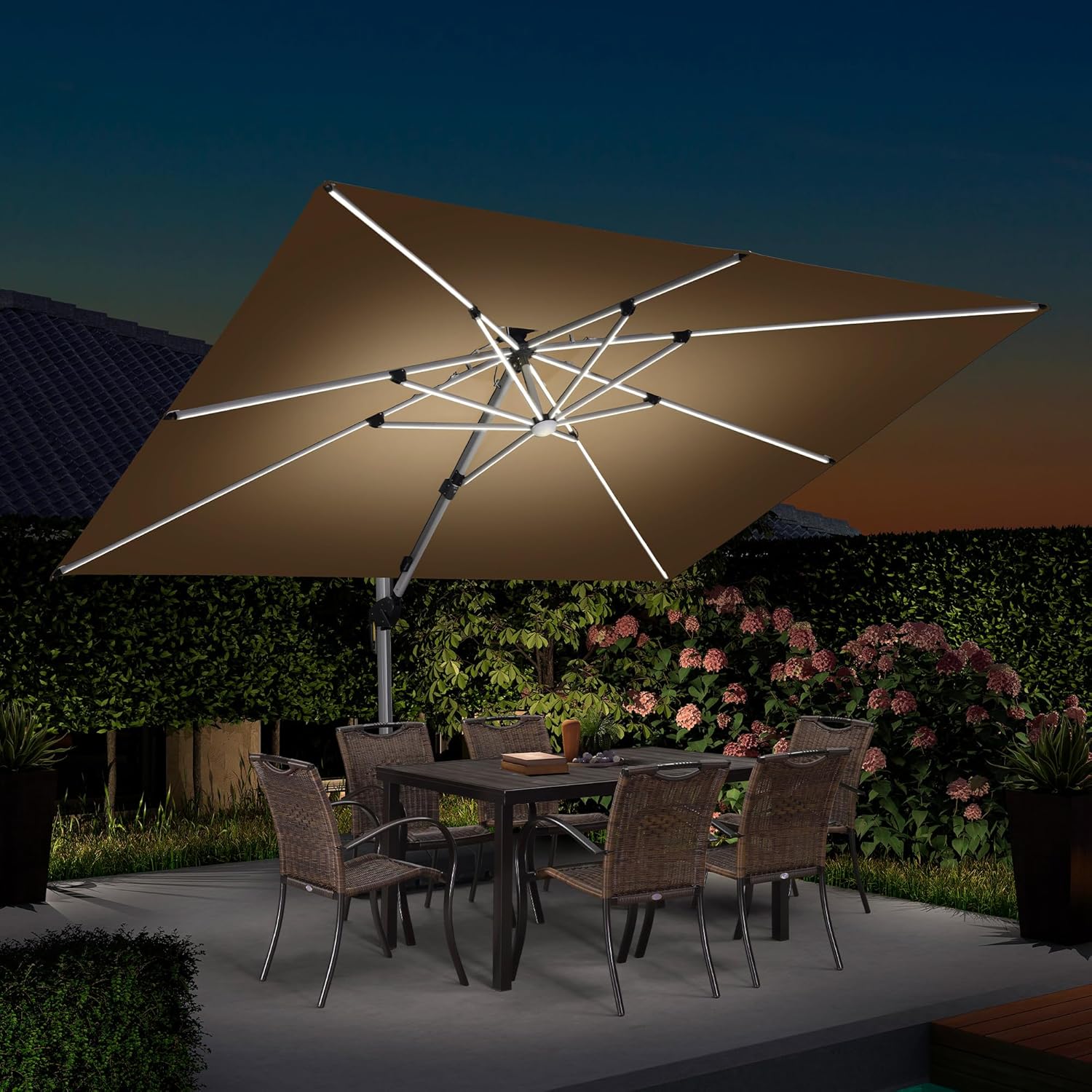 ac powered patio umbrella Buy PURPLE LEAF 9' X 12' Double Top Deluxe Solar LED Rectangle Offset Hanging Umbrella Outdoor Market Umbrella Garden Umbrella, Beige GCRiderStyle:Touring quality 100% polyester that GMAX OF-2 Open-Face Helmet Color:Gold Chartreuse