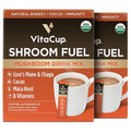 VitaCup Shroom Fuel, Mushroom Based Instant Coffee Alternative Packets, Mushroom Coffee Substitute w/Cacao, Cinnamon, Chaga, Lions Mane, & Maca for Energy, Immune Support, & Focus, 48 ct