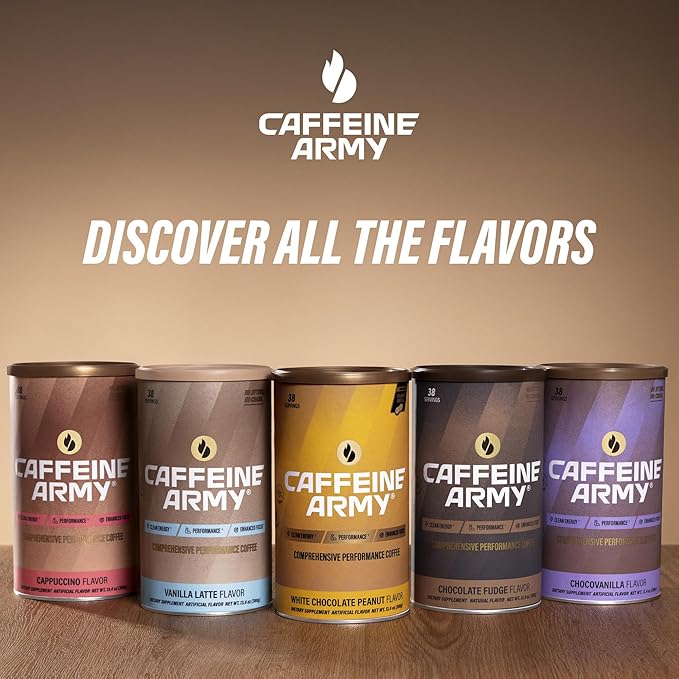 CAFFEINE ARMY Chocolate Fudge | Comprehensive Functional Coffee with MCTs, CoQ10, Collagen and Adaptogens: Clean Energy + Supports Daily Attention, No Jitters or Crash (7.8 oz 22 Servings)