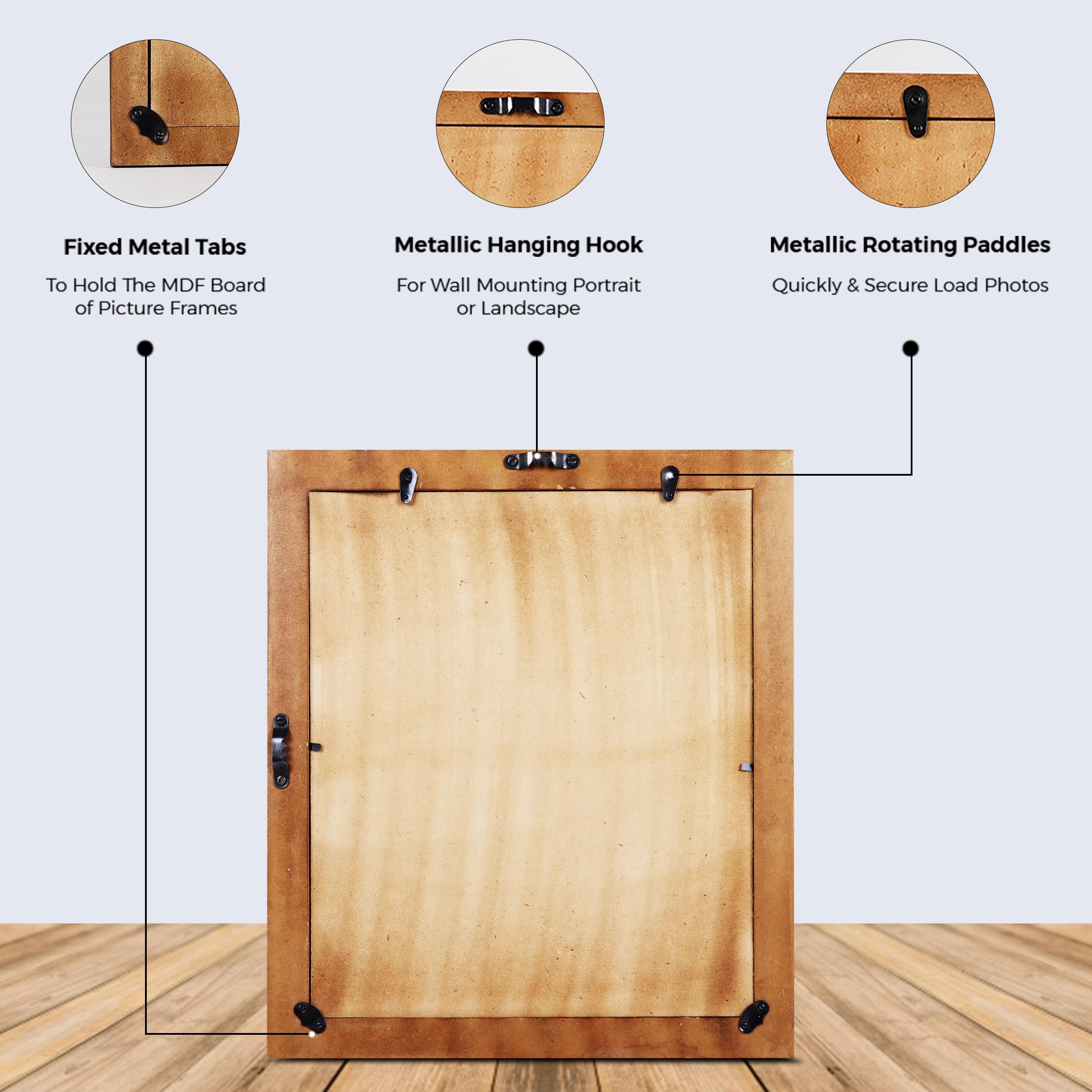 Poster Frames Moroccan Pattern Bone & Resin Inlay, Grey, 15 Sizes