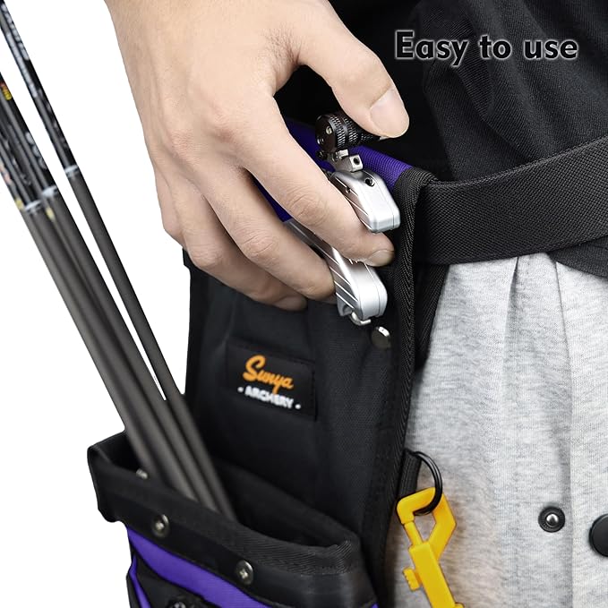 SUNYA X510 Field & Competition Hip Arrow Quiver | 3-Slot Noise-Free Archery Quiver with Sturdy Storage System (42x18cm)