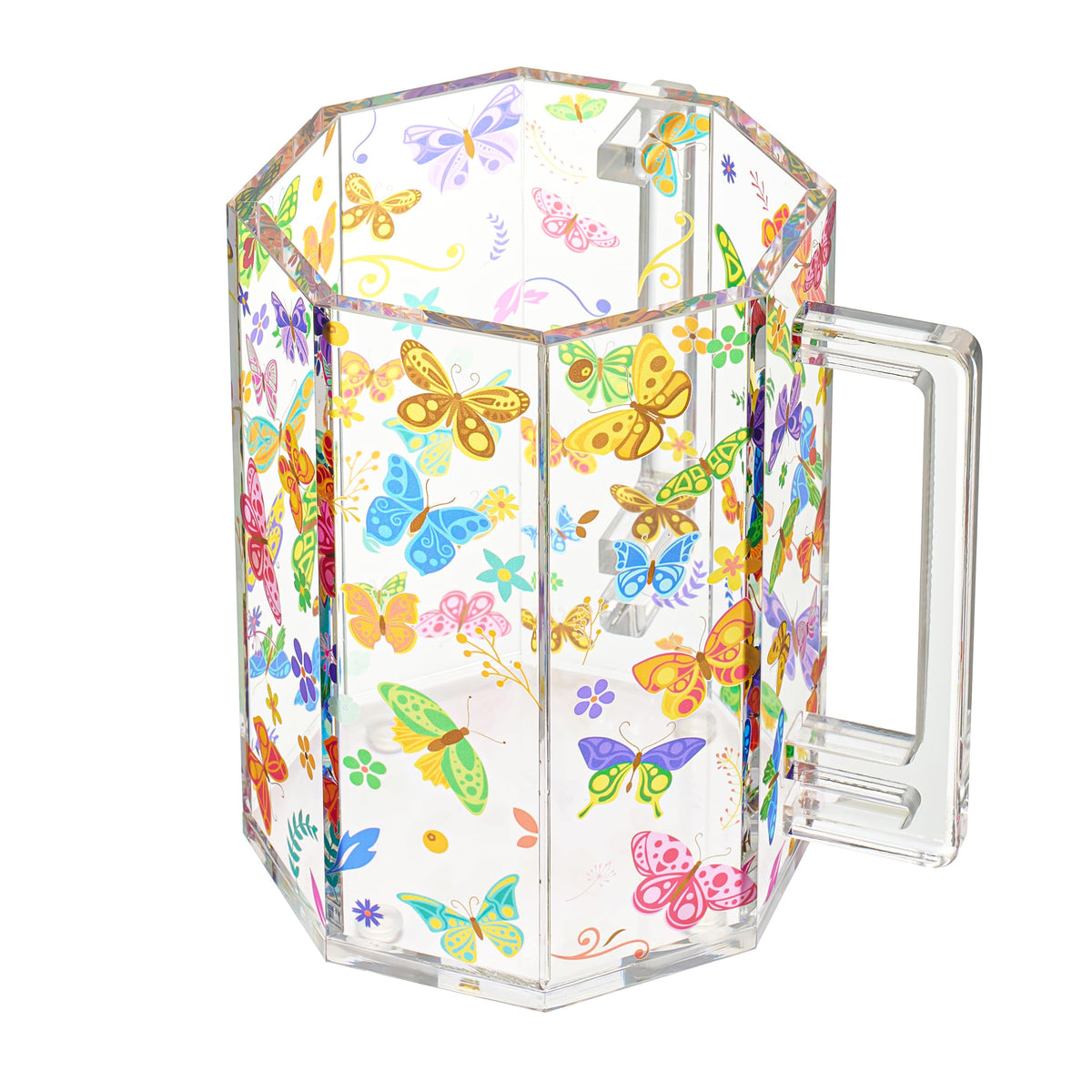 Butterfly Lucite Acrylic Washing Cup with Dual Handles