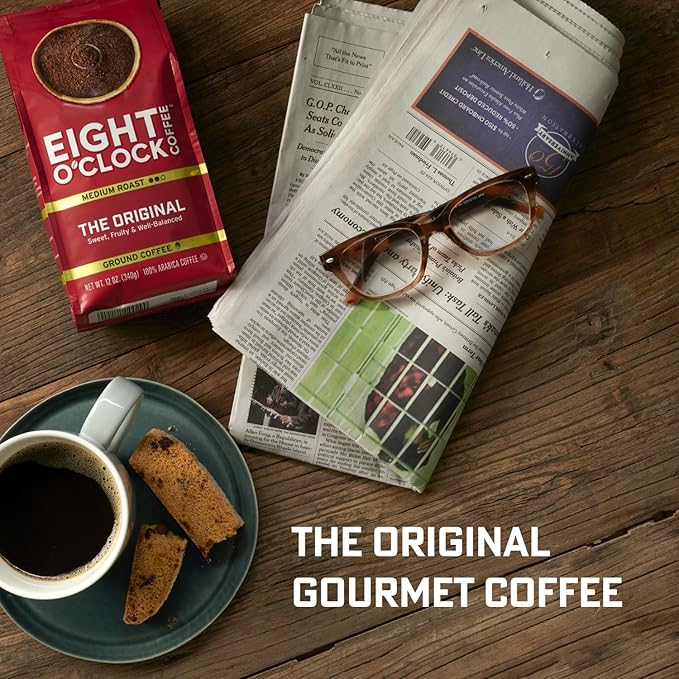 Eight O'Clock Coffee Dark Italian Espresso Ground Coffee, Dark Roast, 21 Ounce (Pack of 1) - Bold & Chocolaty