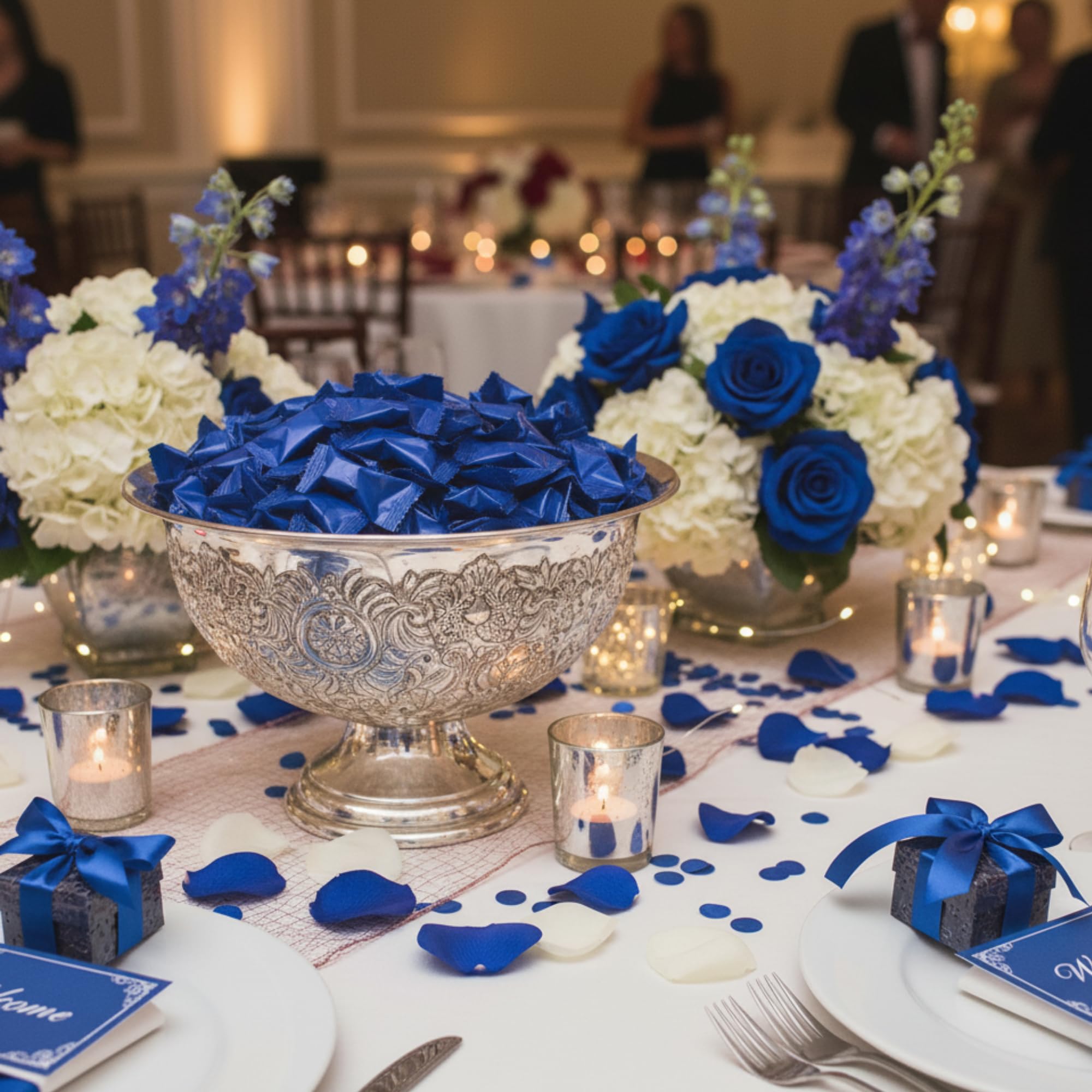 Royal Blue Buttermints – Individually Wrapped Butter Mints Bulk Candy (110ct / 220ct) for Weddings, Graduations & Party Favors