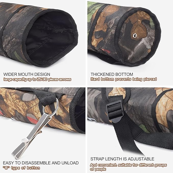 Elong Adjustable Archery Back Arrow Quiver Holder - Upgraded Quiver Arrows for Compound Recurve Bow and Hunting Target Practicing Youth and Adults