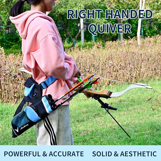 SOPOGER Archery Hip Quiver for Arrows - 3 or 4 Tube Bow Belt Quiver Waist Hanged for Youth Teens Adults Compound Bow Recurve Bow Target Shooting