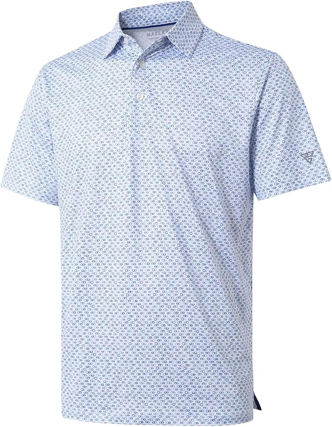 Men's Golf Polo Shirts Short Sleeve Striped Performance Moisture Wicking Dry Fit Golf Shirts for Men