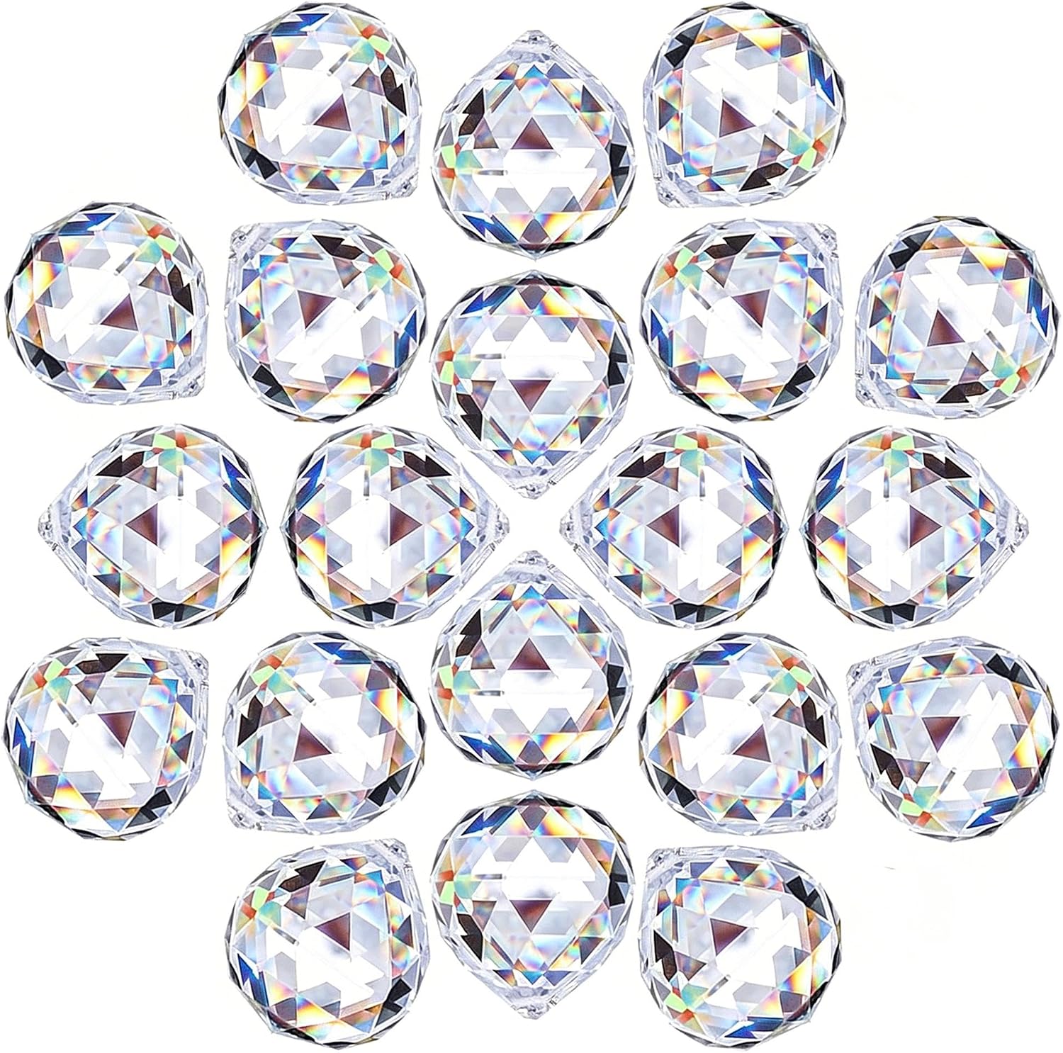 20Pcs Clear Crystal Ball Prism Suncatchers for Window Hanging,40mm | Rainbow Maker,Prisms,Sun Catcher Indoor Window,Sun Catcher With Crystals,Beads for Suncatcher,Wedding Home Garden Decor,Gifts