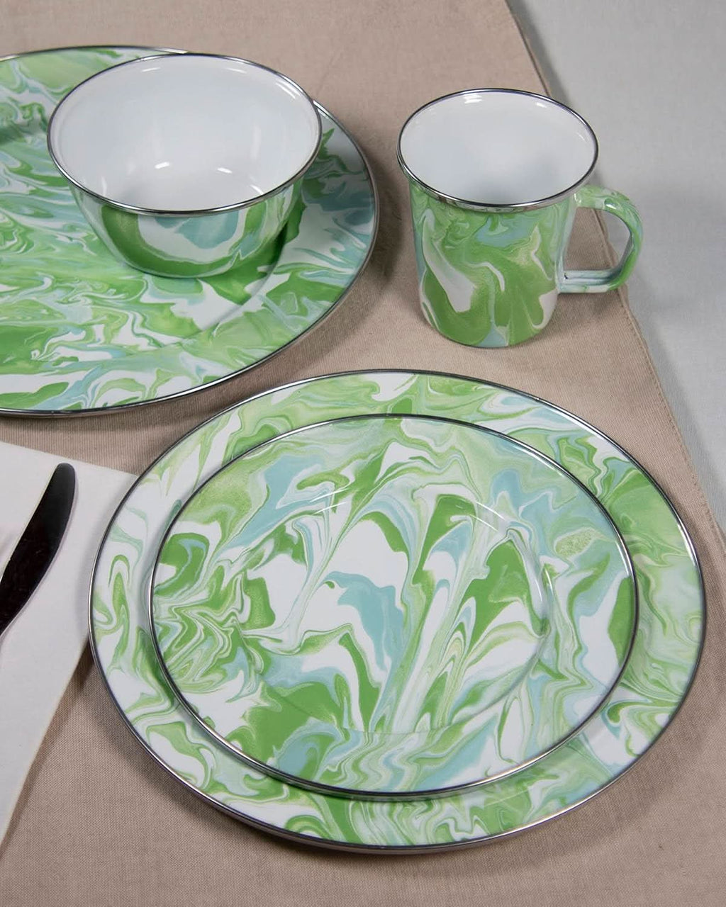 Golden Rabbit Enamelware Modern Monet Medium Tray