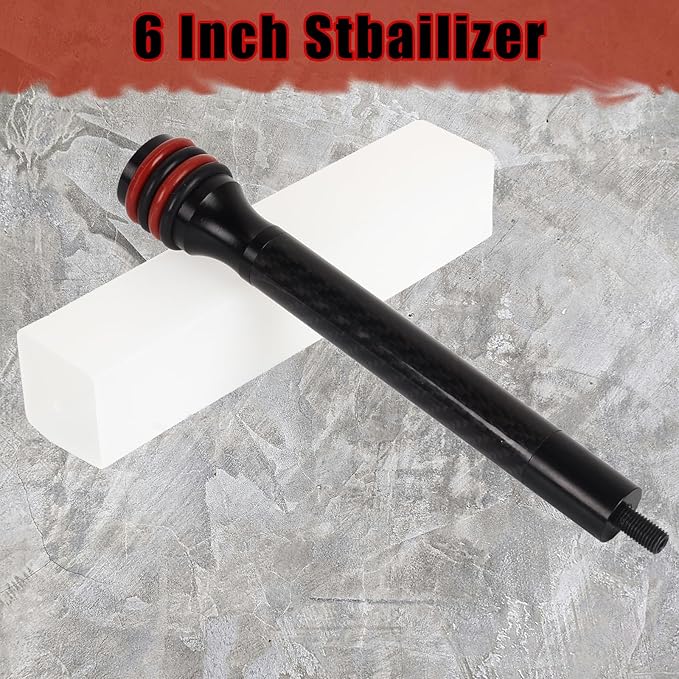 Archery 6″/8″ Bow Stabilizer- Carbon Fiber Bow Balance Bar with Damping System for Compound/Recurve Bow Hunting Archery Accessory Equipment