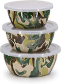 Golden Rabbit Enamelware - Set of 3 Nesting Bowls (Camouflage)