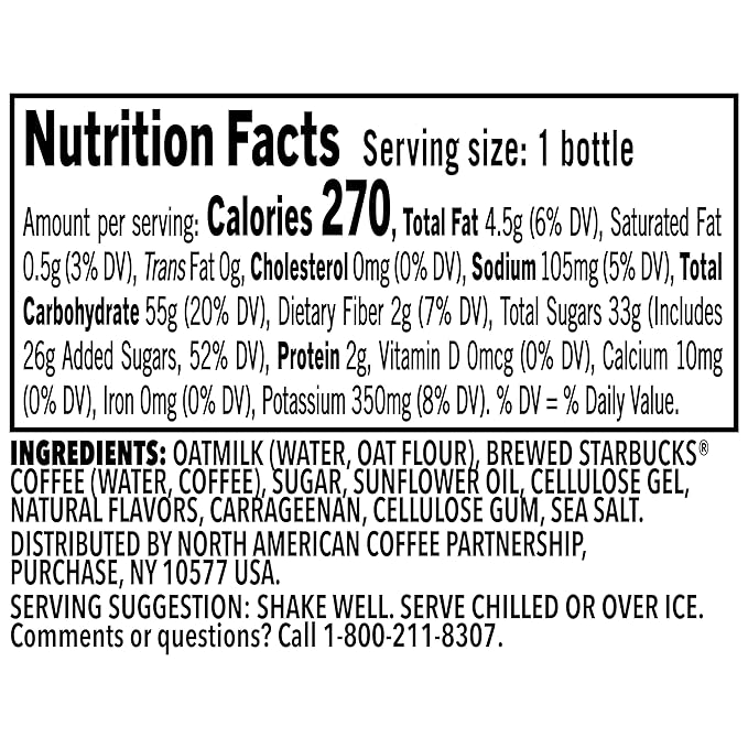 Starbucks Oatmilk Frappuccino, Coffee Drink, Caramel Waffle Cookie Oat Milk, 13.7 fl oz Bottles (12 Pack), Iced Coffee