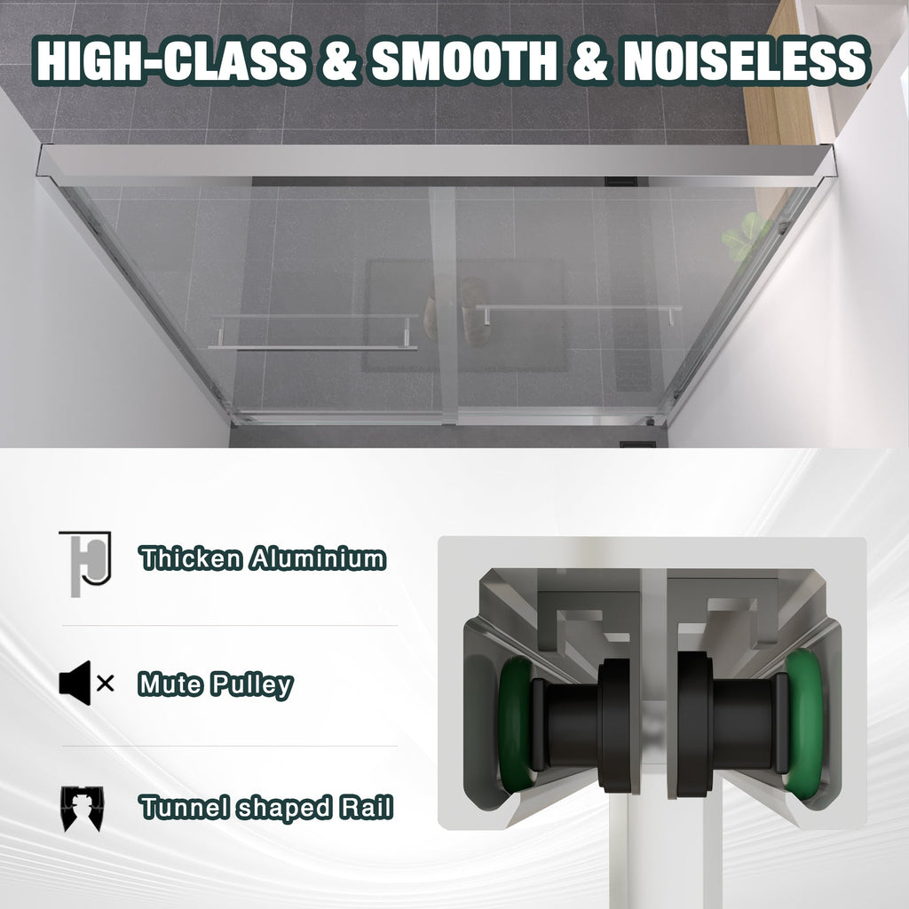 Aluminum Frame Double Sliding Shower Door