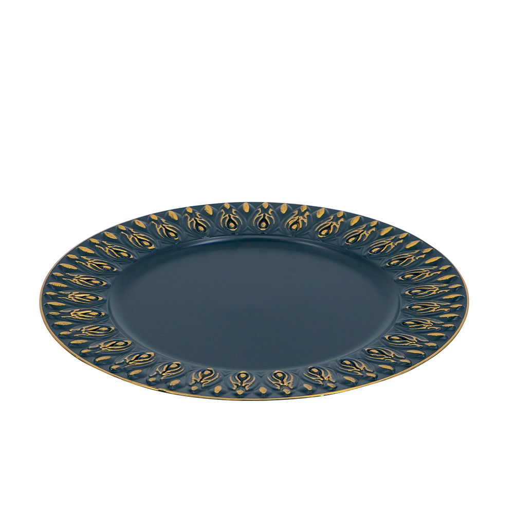 Elegant Plastic Charger Plate Set of 8 - 14" Round - Blue or Light Blue