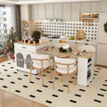 80-Inch Expandable Kitchen Island with Dining Table