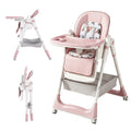 Adjustable Baby High Chair 0-6 Years – Portable Infant Feeding Seat (Pink)
