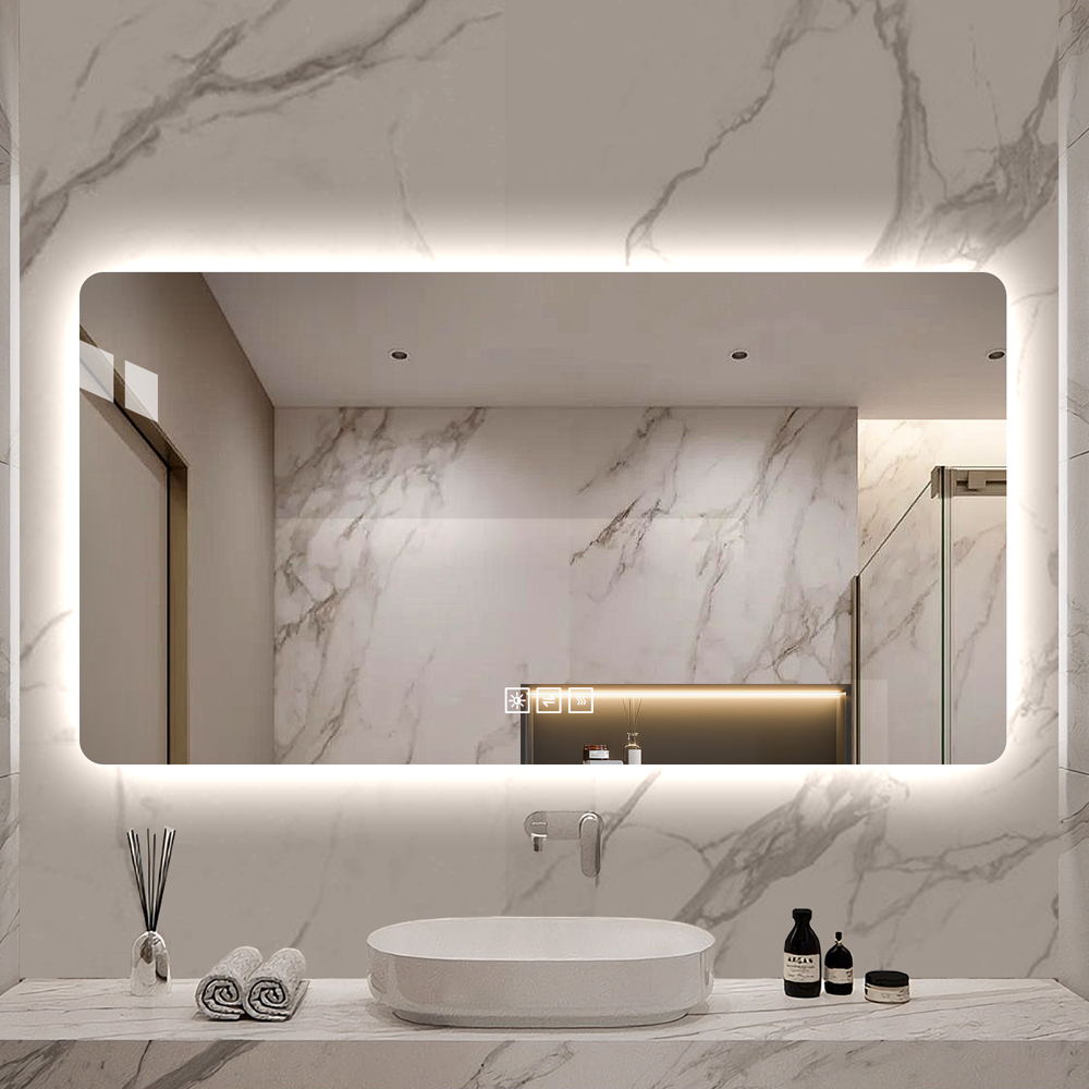 48"x24" LED Bathroom Mirror with One-Touch Demist Function