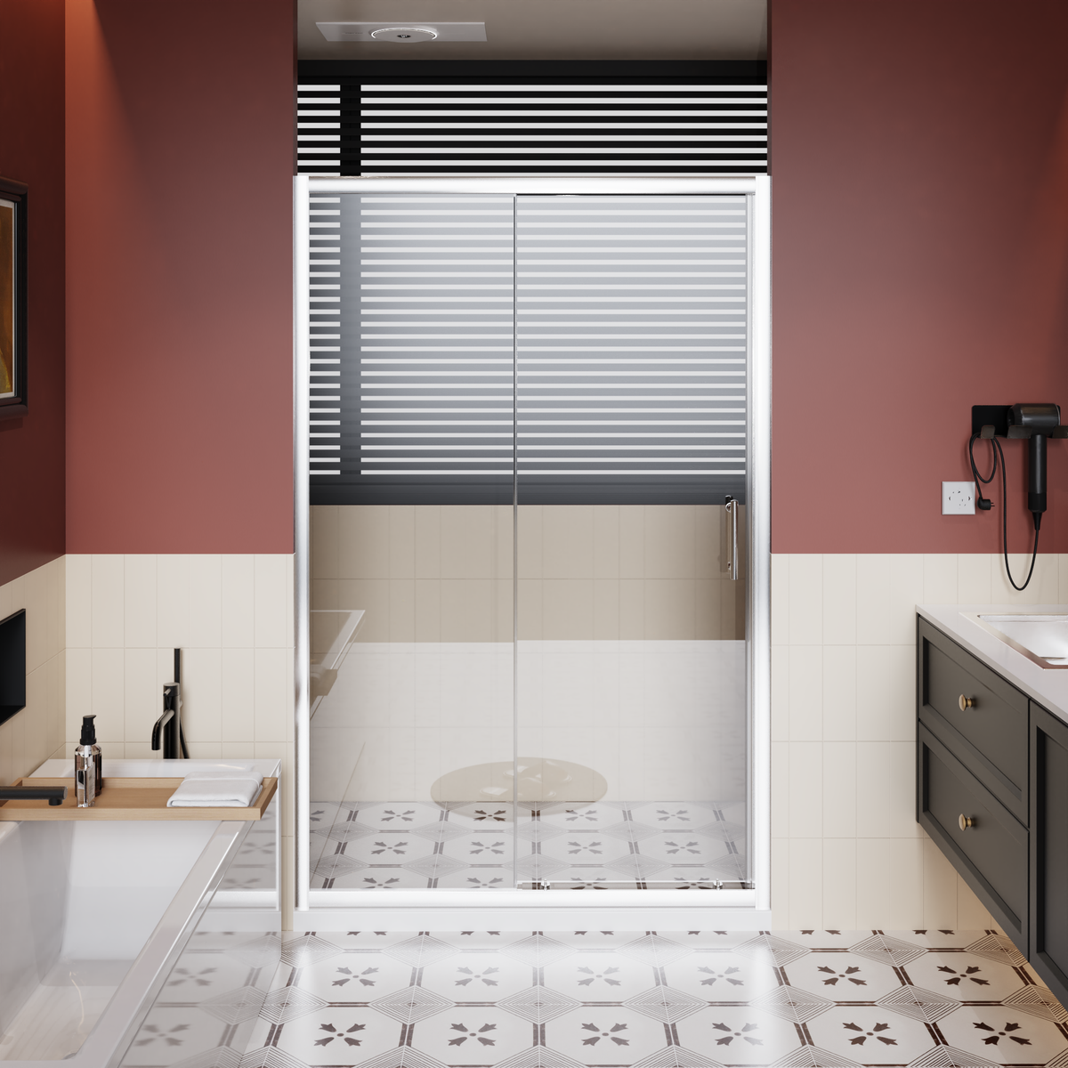 48" Wide x 72" High Single Sliding Shower Door
