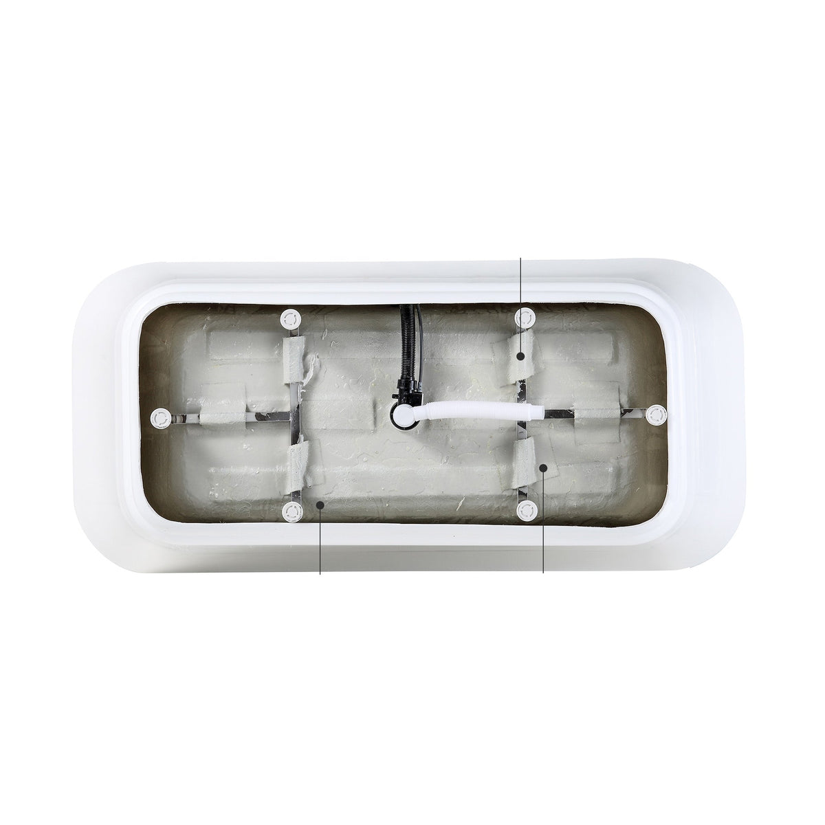 59" Acrylic Freestanding Bathtub Stand Alone Soaker Tub