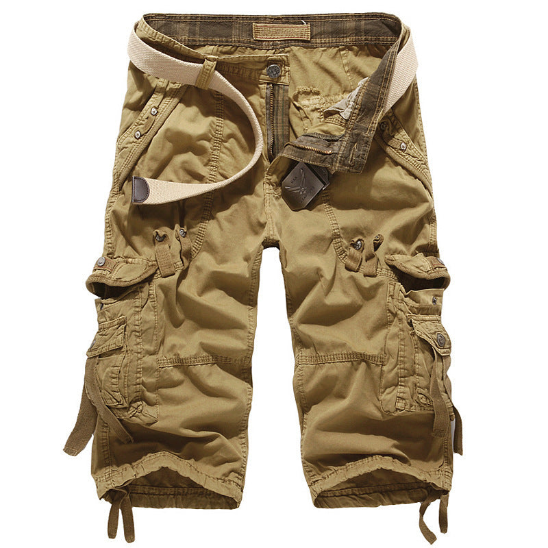 En MultiPocket Capri Pants Military Style Casual Cargo Pants, MultiColor