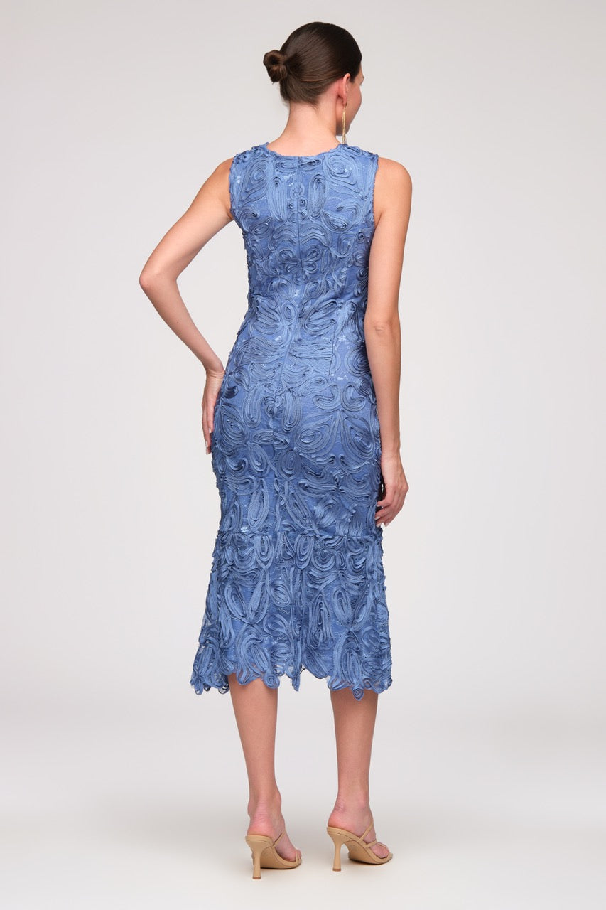 Meli Soutache Tea Length Dress