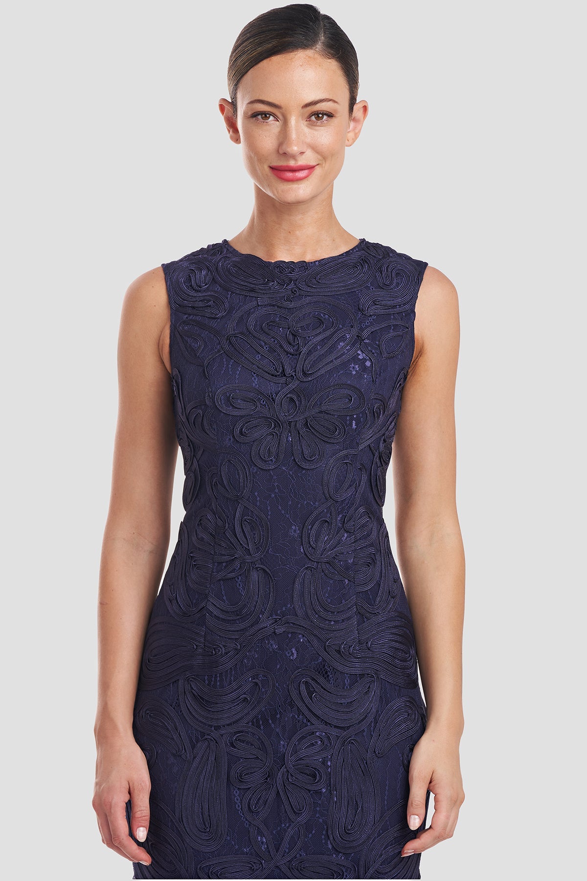 Meli Soutache Tea Length Dress