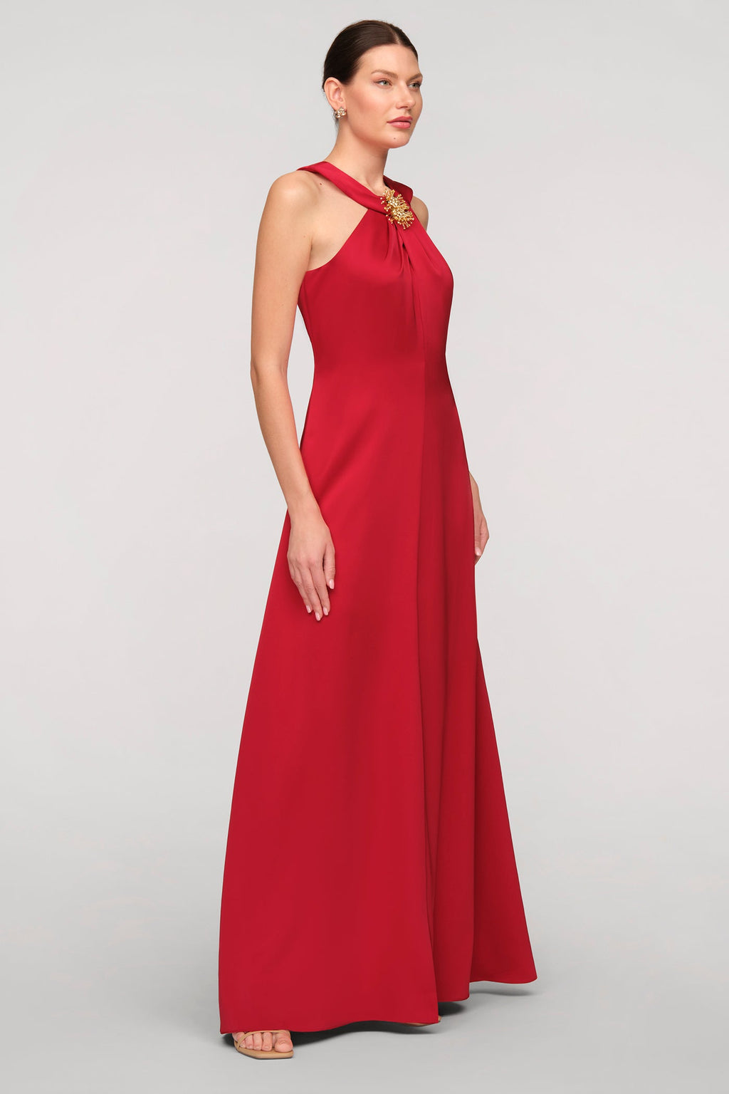 Maci Satin Halter Gown