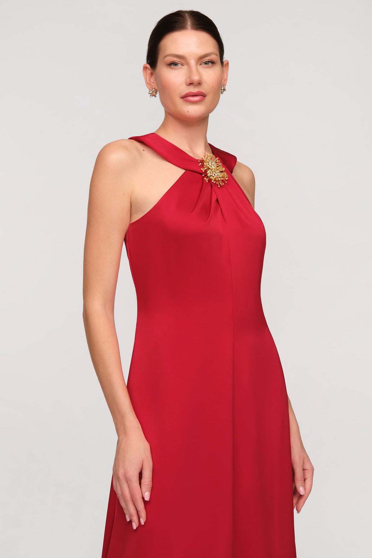 Maci Satin Halter Gown