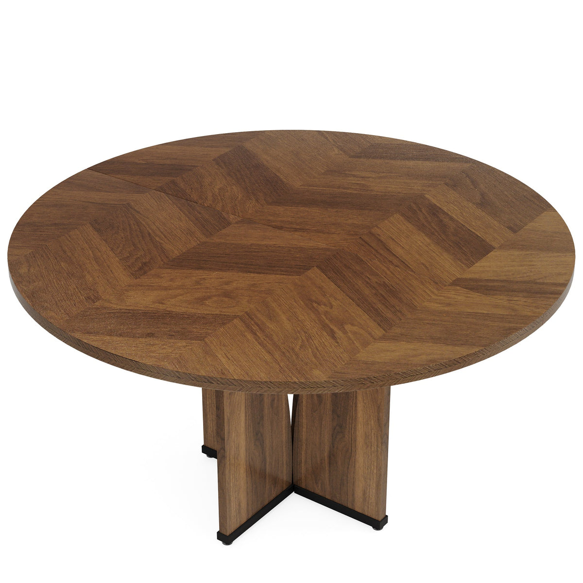 39.4" Round Dining Table for 4, Rustic