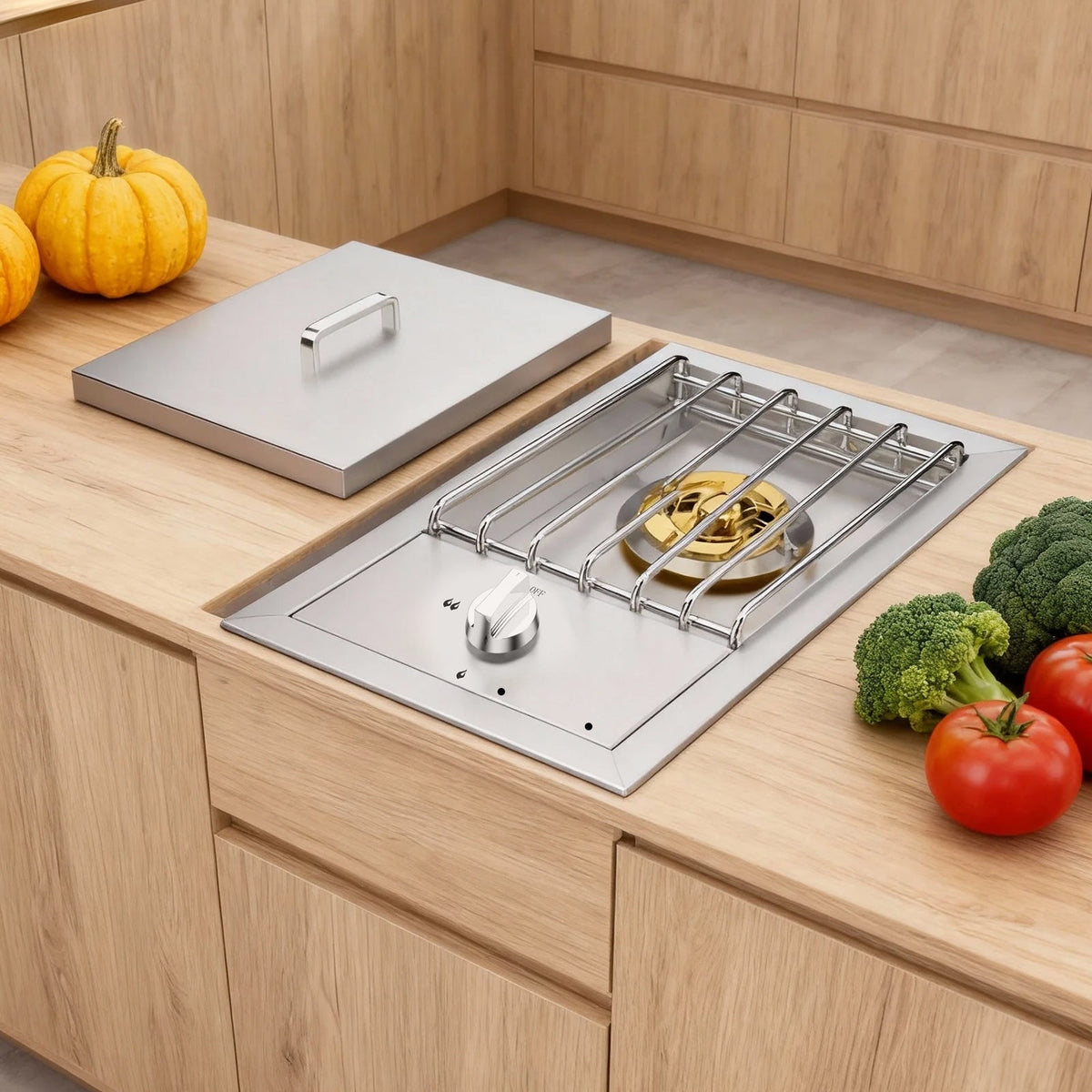 Single Grilling Side Burner with 15,000 BTU - Stainless Steel