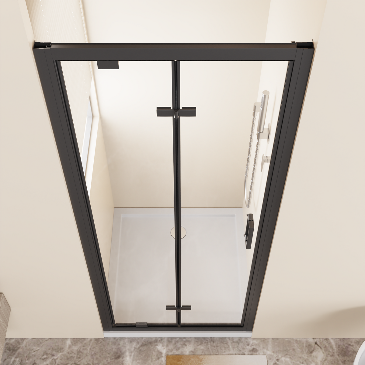 Framed Bi-Fold Pivot Shower Door 30"x72"