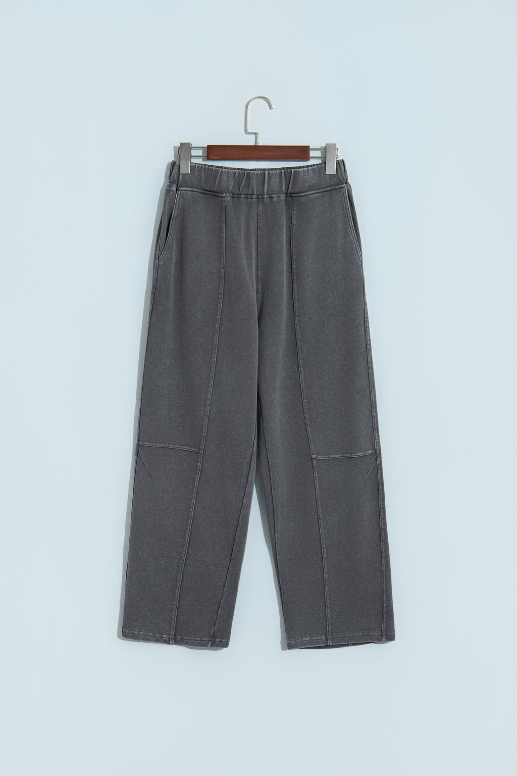 Lola Mineral Wash Seam Detail Elastic Waist Barrel Pants