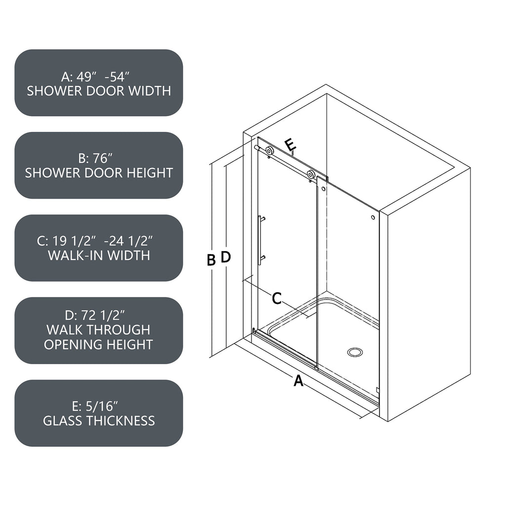 5476 Tempered Glass Shower Door