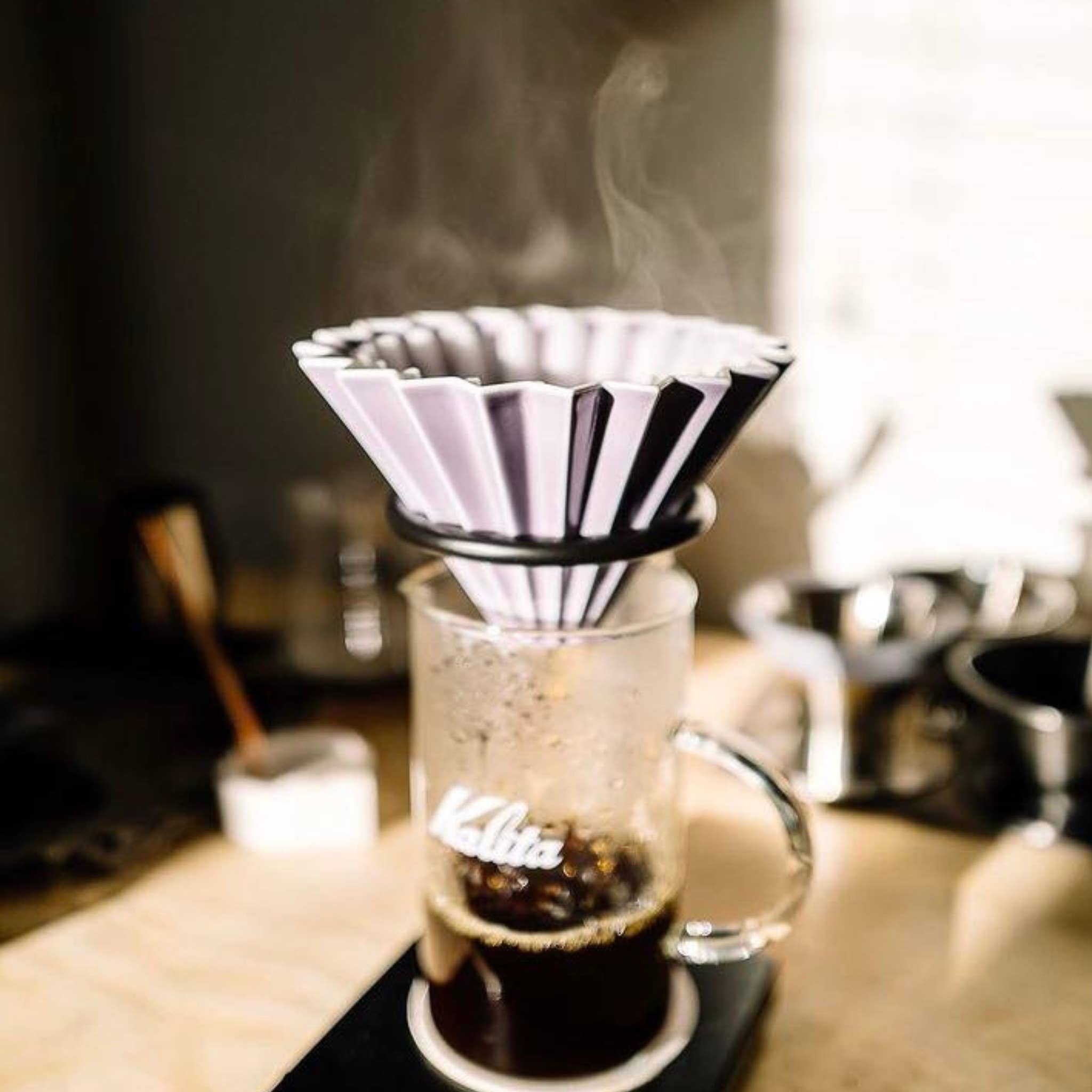 Origami - Pour Over Coffee Dripper - Porcelain - Matte Navy
