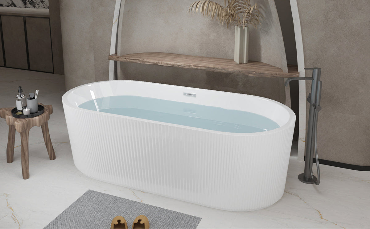 67" Linear Acrylic Freestanding Bathtub