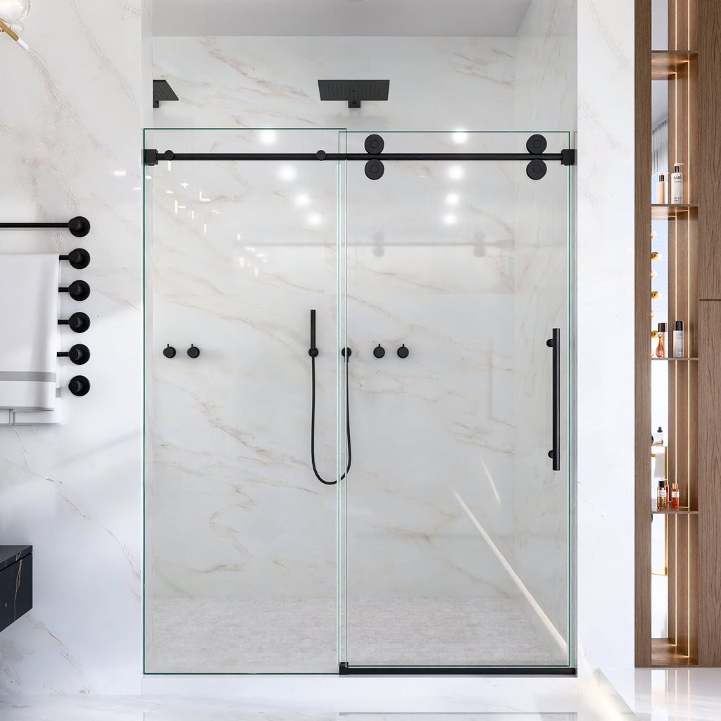 Frameless Single Sliding Shower Door – 5/16" Clear Tempered Glass