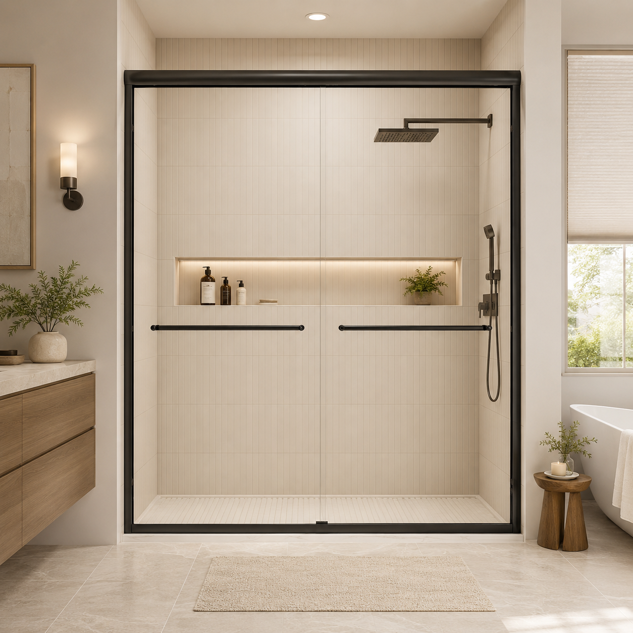 Framed Double Sliding Shower Door