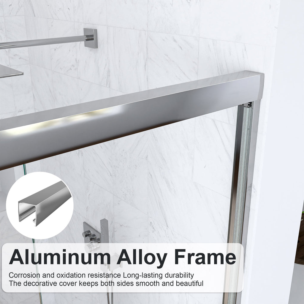 56"-60"W*60" H Semi-Frameless Double Sliding Shower Door